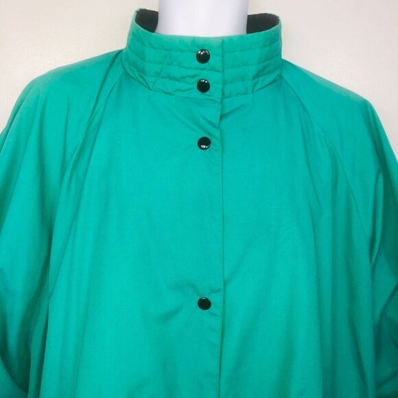 Vintage 80s Mulberry Street Womens Plus Size 22 Jacket Green Windbreaker - Picture 2 of 6
